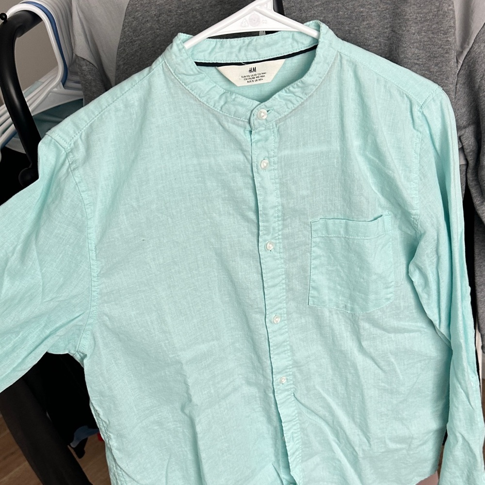 H&M Men's Aqua Button Down Shirt